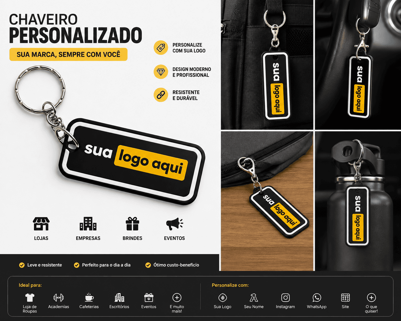 Chaveiro Personalizado Retangular 🔑