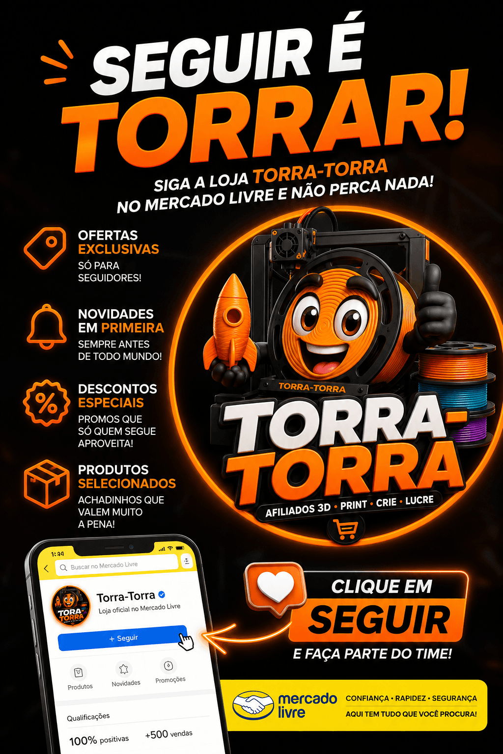 Seguir é Torrar! Siga a Torra-Torra no Mercado Livre